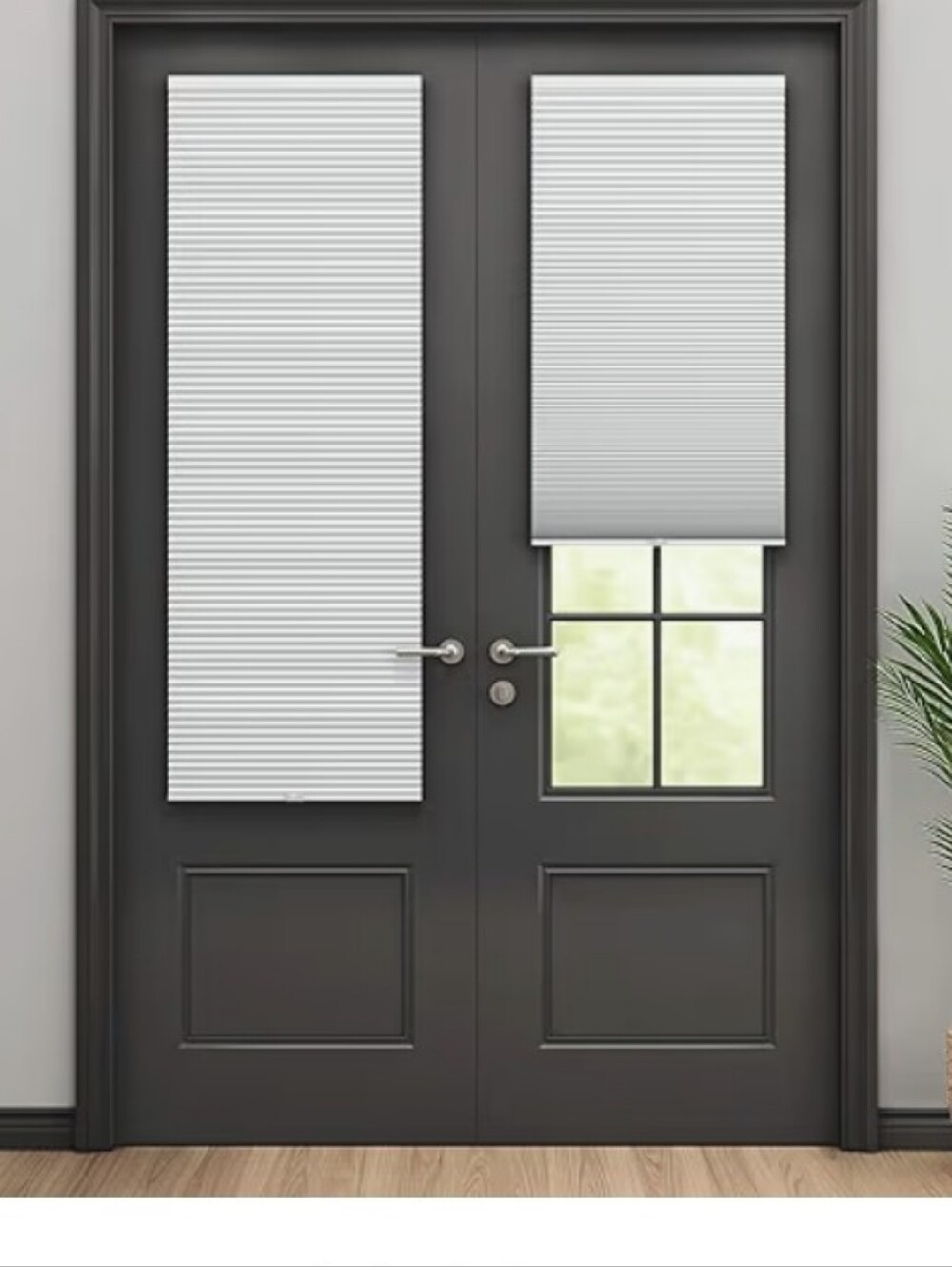 LazBlinds Cordless Cellular Shades for French Doors, No Drill French Door Blinds